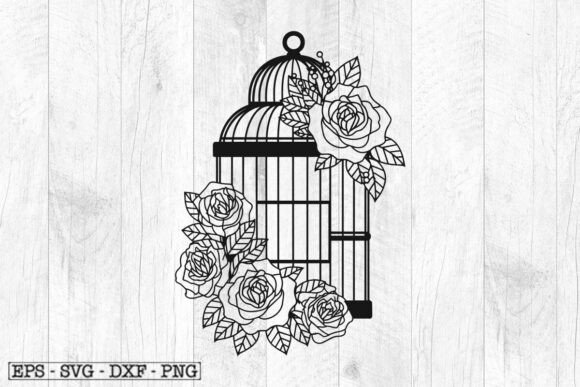 Birdcage Floral SVG for Embroidery Projects