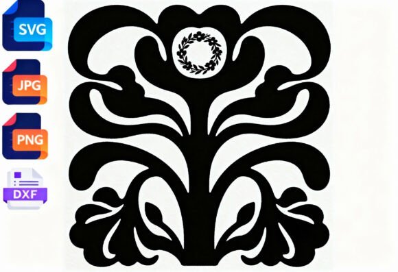 Black Floral Svg Cut File Wreath Design Review