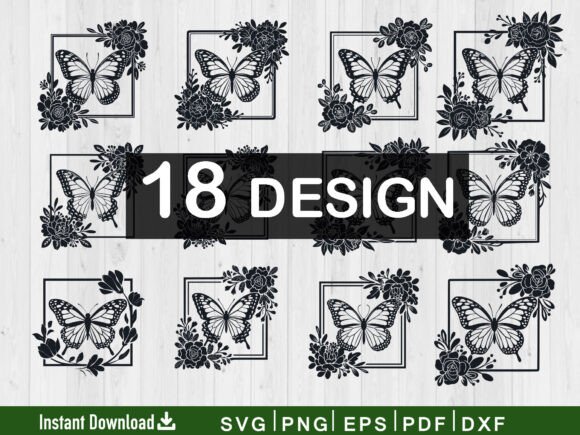 Butterfly with Floral Svg Silhouette Review