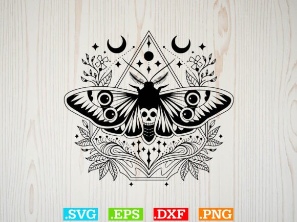Death Head Moth Geo Floral Svg,Halloween Review