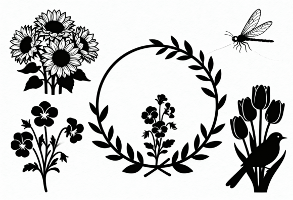 Floral SVG Bundle Black Silhouette Review