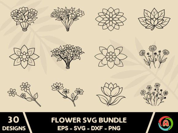 Floral Svg Bundle for Embroidery Projects