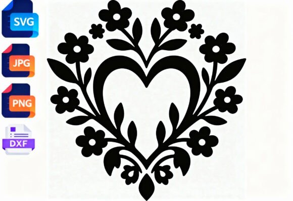 Heart Floral SVG Cut File Black and: A Designer's Review