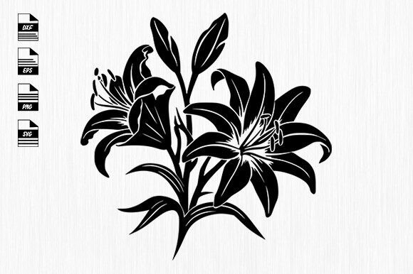 Lily Flower Svg for Embroidery Projects