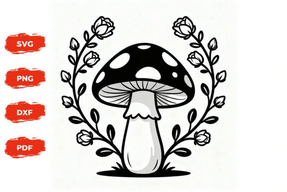 Mushroom Floral SVG Cut File Review