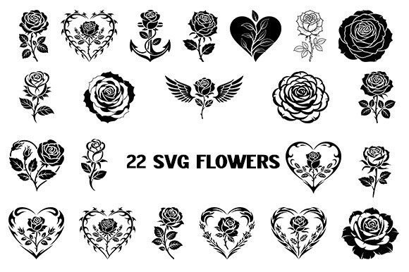 Rose Flower Svg Bundle for Embroidery Projects